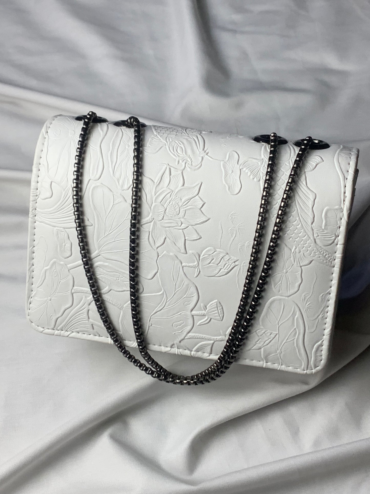 New Arrival YSL Petal White Crossbody Handbag