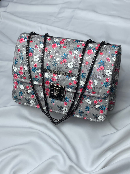 MK Floral Print Crossbody Handbag
