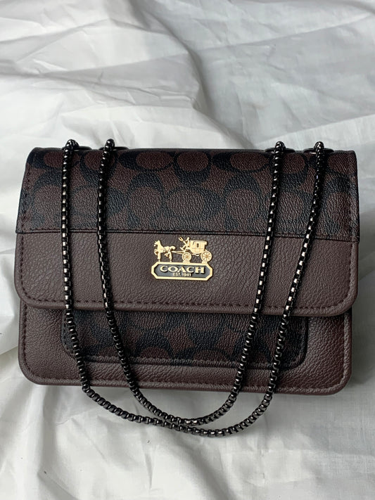 New Coach Dark Crossbody Handbag (Black Chain)