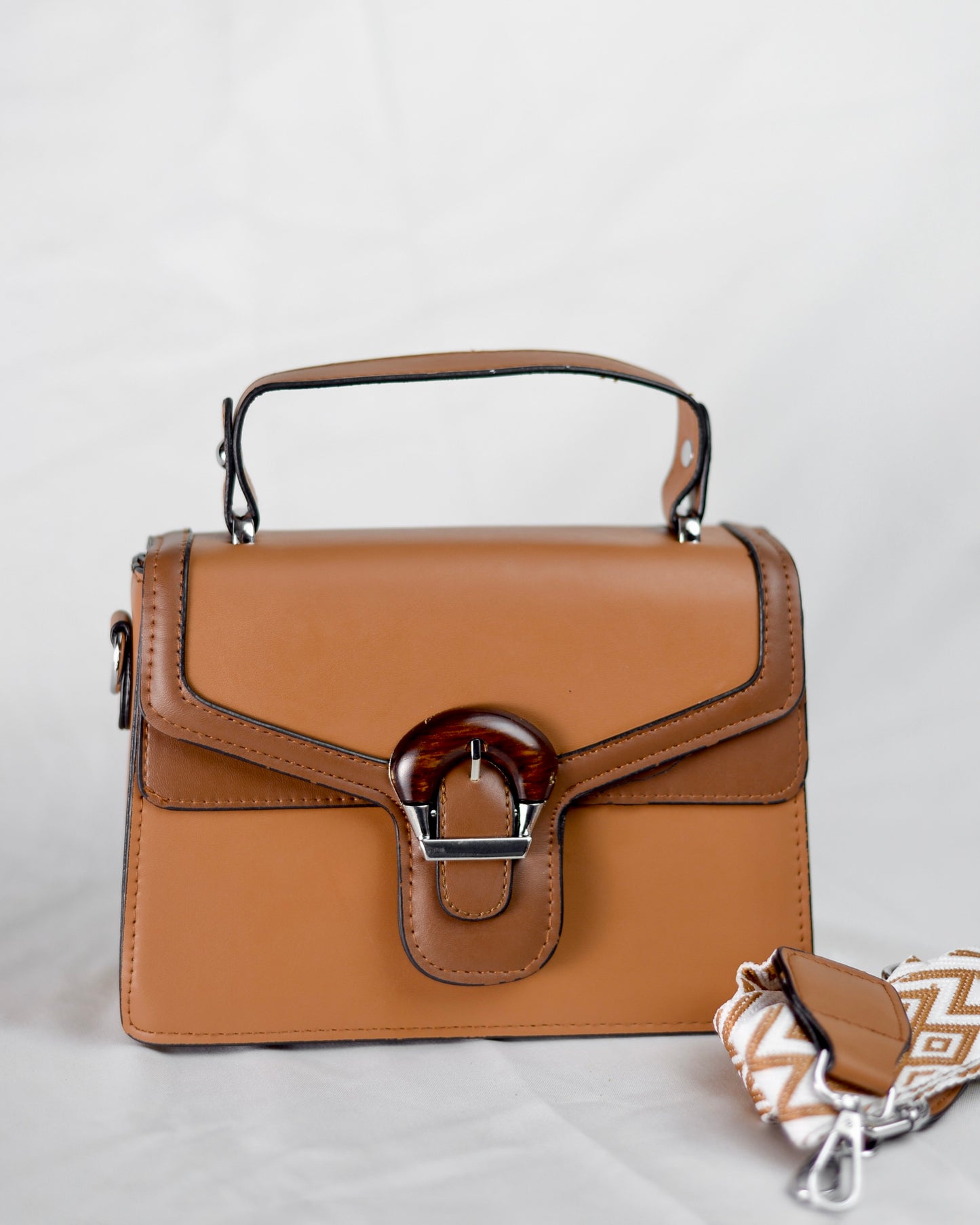 Verona Buckle Satchel – Premium Structured Top Handle Bag