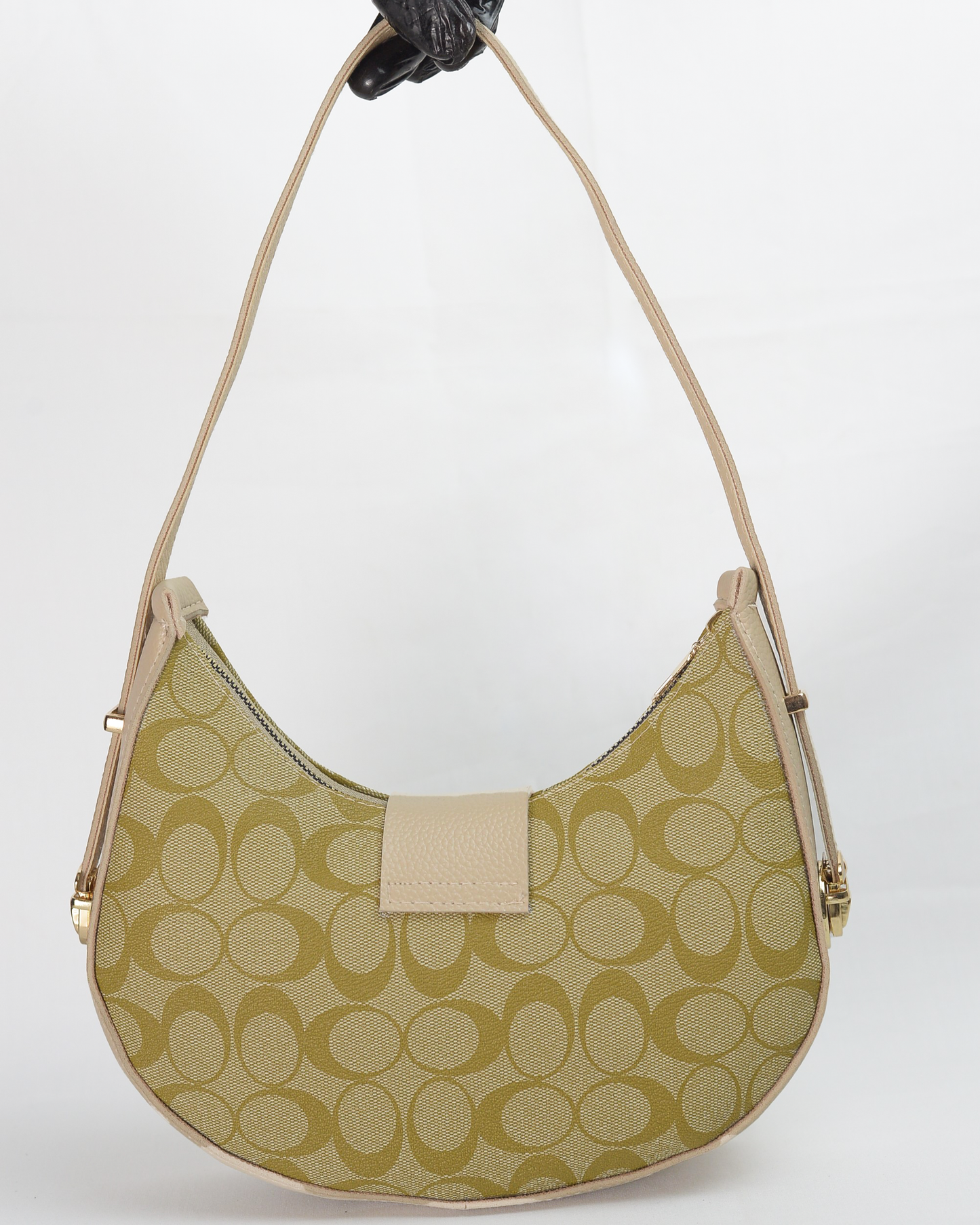 Signature Monogram Hobo Bag – Olive & Beige
