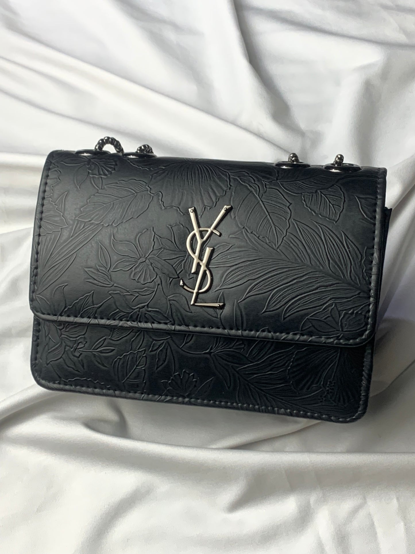 New Arrival YSL Petal Black Crossbody Handbag