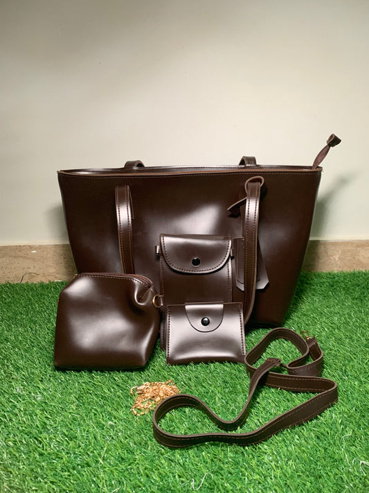 CS (brown) 4 pcs Imported Handbag